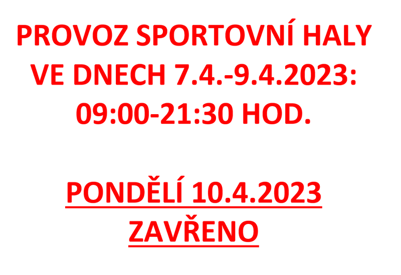 velikonoce provoz
